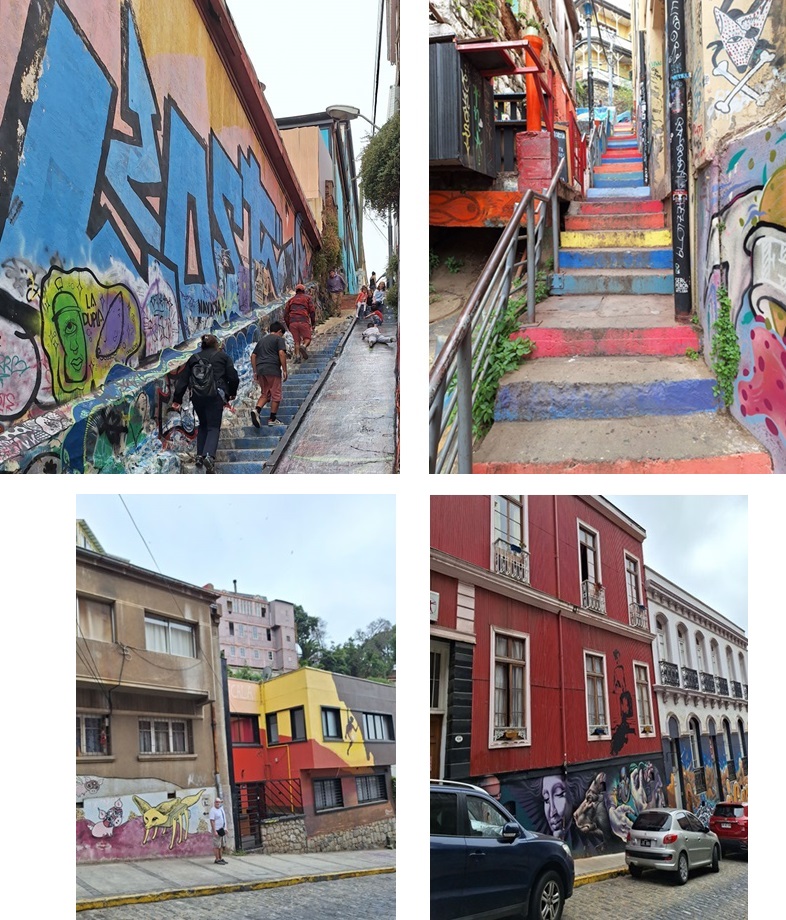 Farbige Treppe und Rutsche